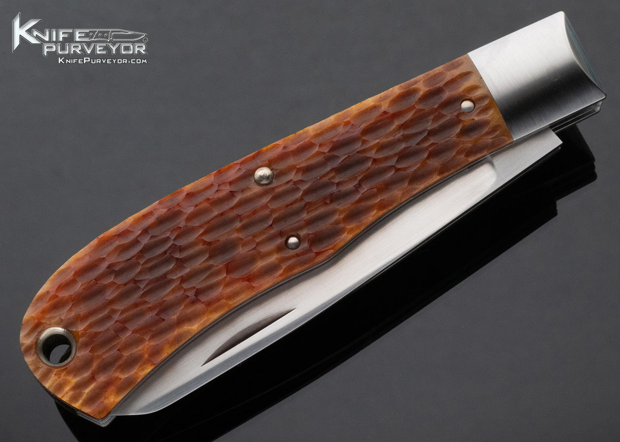 Enrique Pena Custom Knife Remington Bullet Two Blade Remington 1123 Trapper with Jigged Bone Slipjoint - Image 3