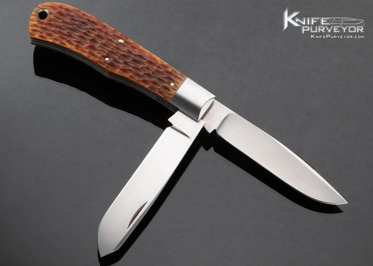 Enrique Pena Custom Knife Remington Bullet Two Blade Remington 1123 Trapper with Jigged Bone Slipjoint - Image 4