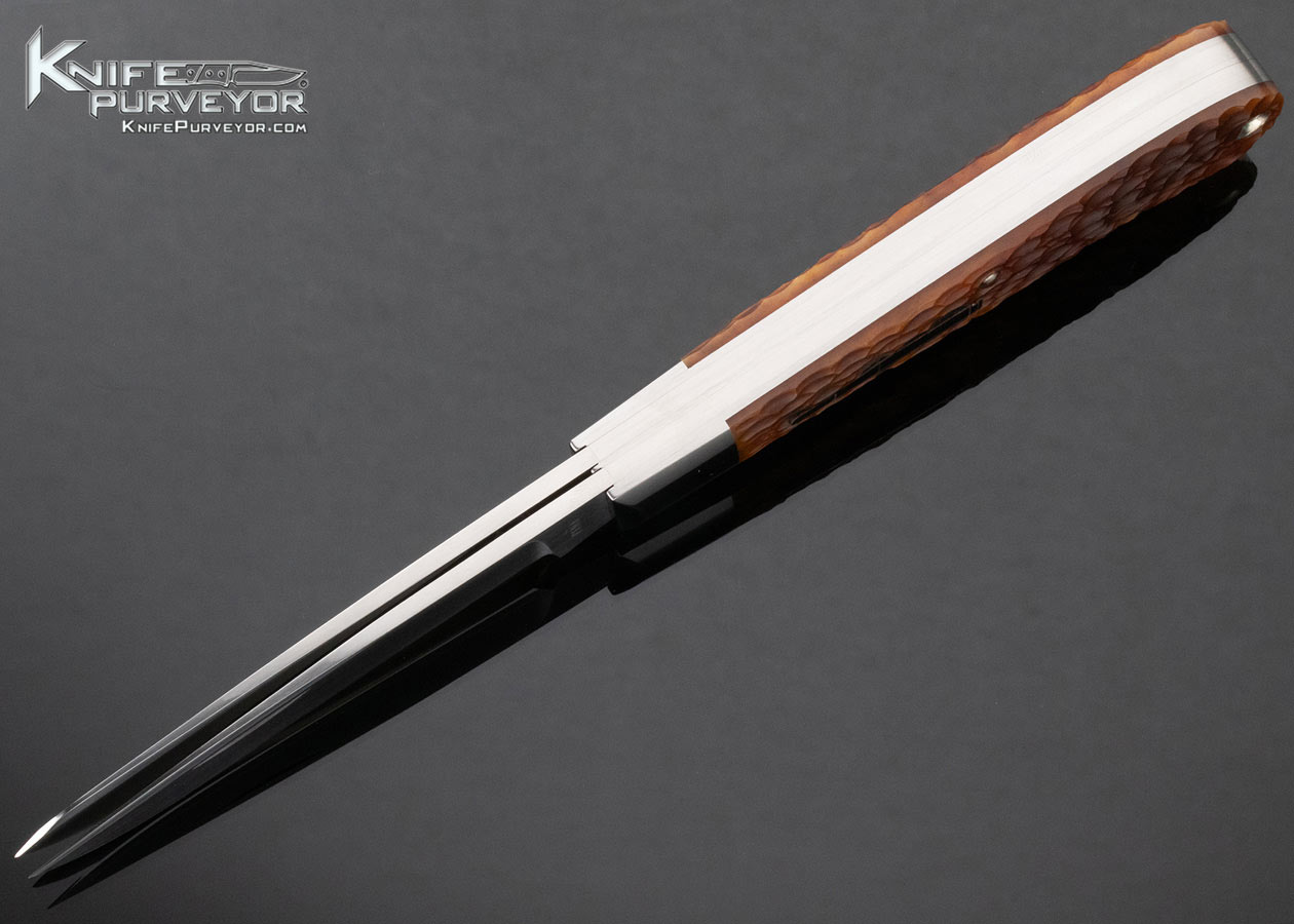 Enrique Pena Custom Knife Remington Bullet Two Blade Remington 1123 Trapper with Jigged Bone Slipjoint - Image 5