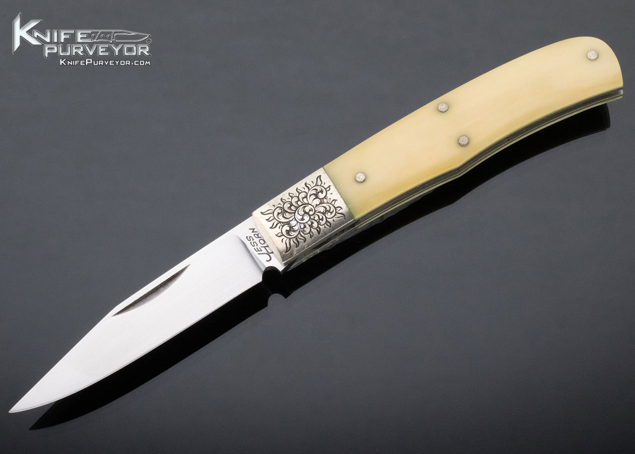 Jess Horn Custom Knife Engraved by David Perdue Mammoth Slip Joint 15190