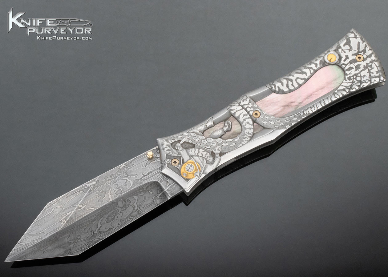 Jody Muller Custom Knife Sole Authorship Engraved Black Lip Pearl Linerlock 15182