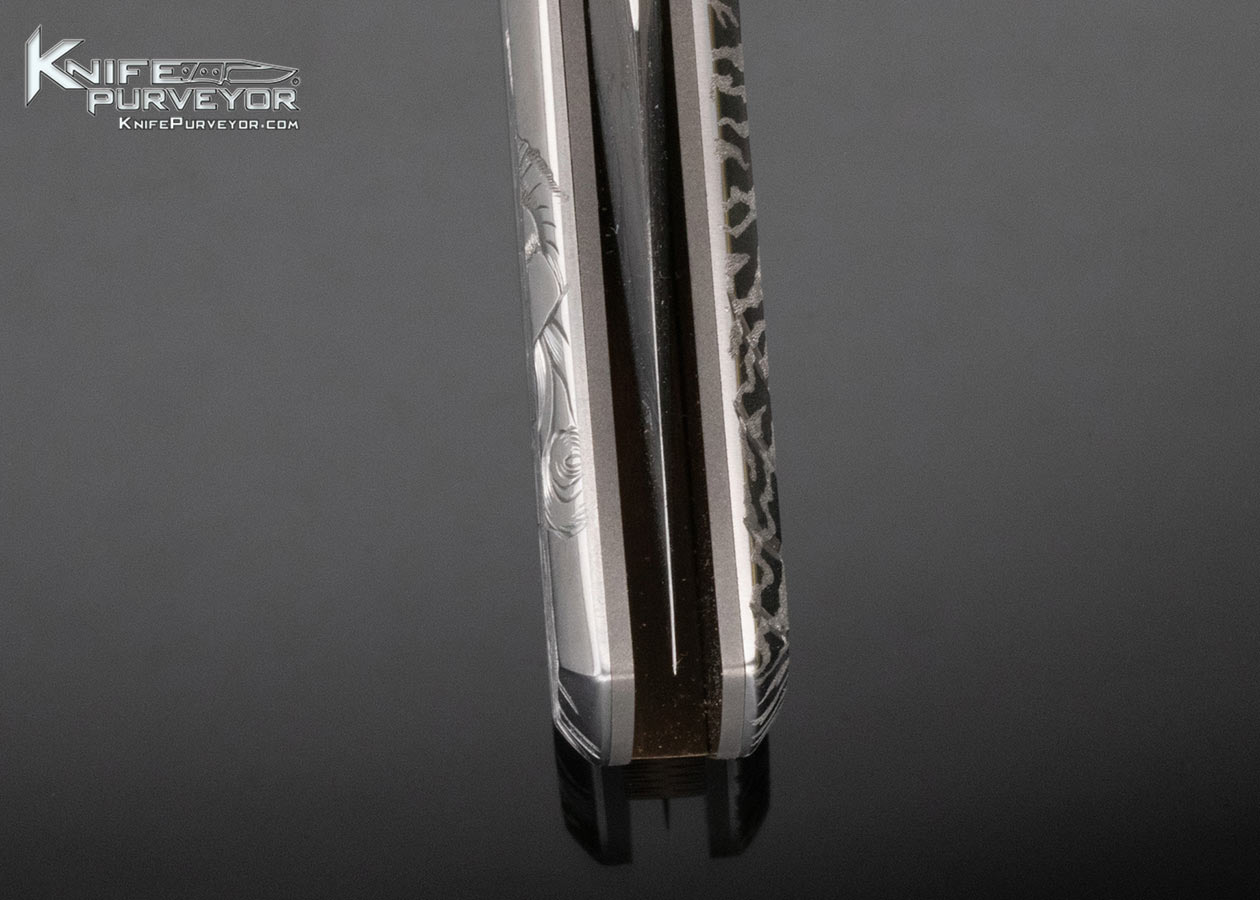 Jody Muller Custom Knife Sole Authorship Engraved Black Lip Pearl Linerlock - Image 10