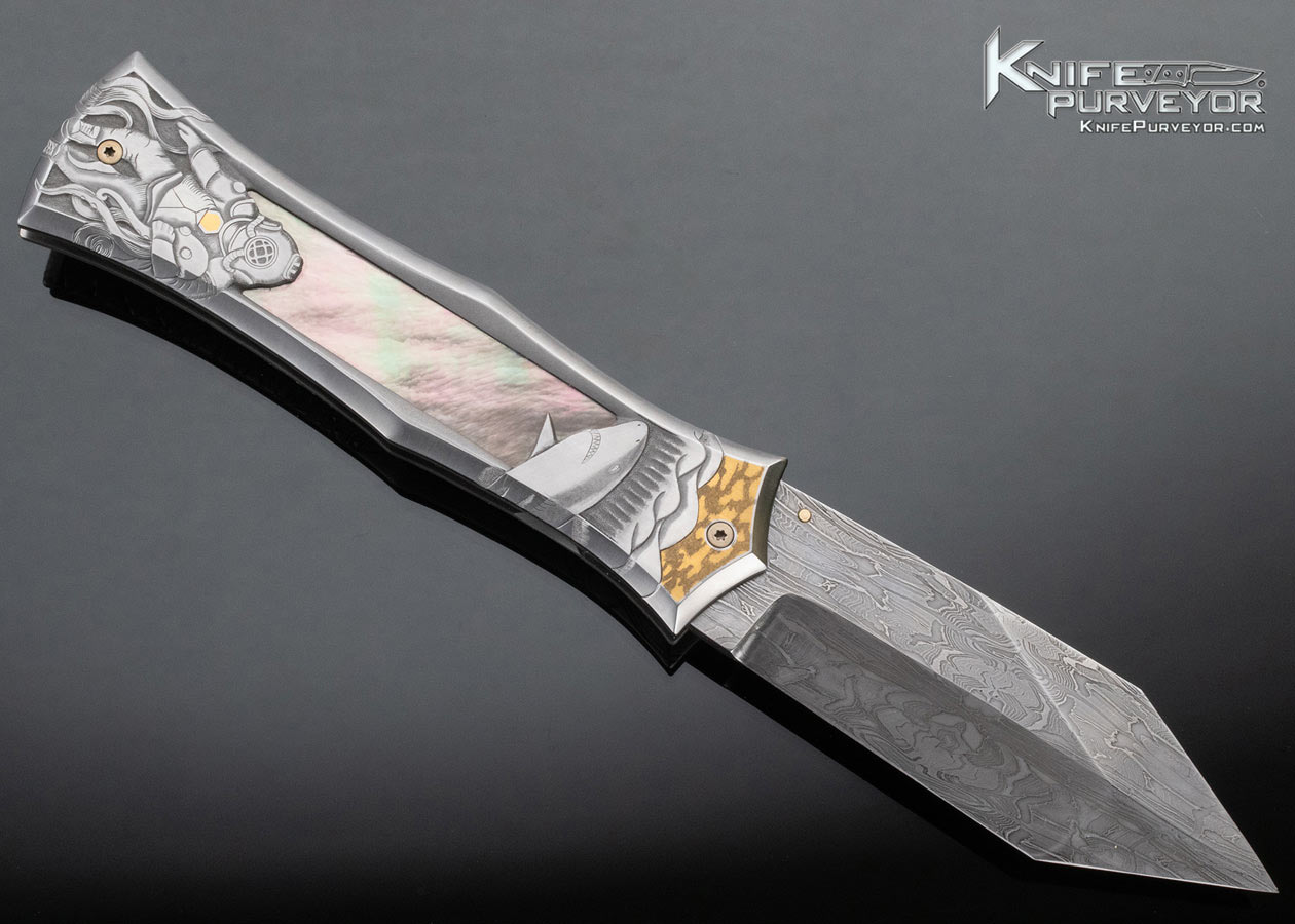 Jody Muller Custom Knife Sole Authorship Engraved Black Lip Pearl Linerlock - Image 4