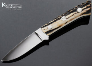 T.M. Dowell Custom Knife Stag Interframe Hunter with Fitted Presentation Box 15242