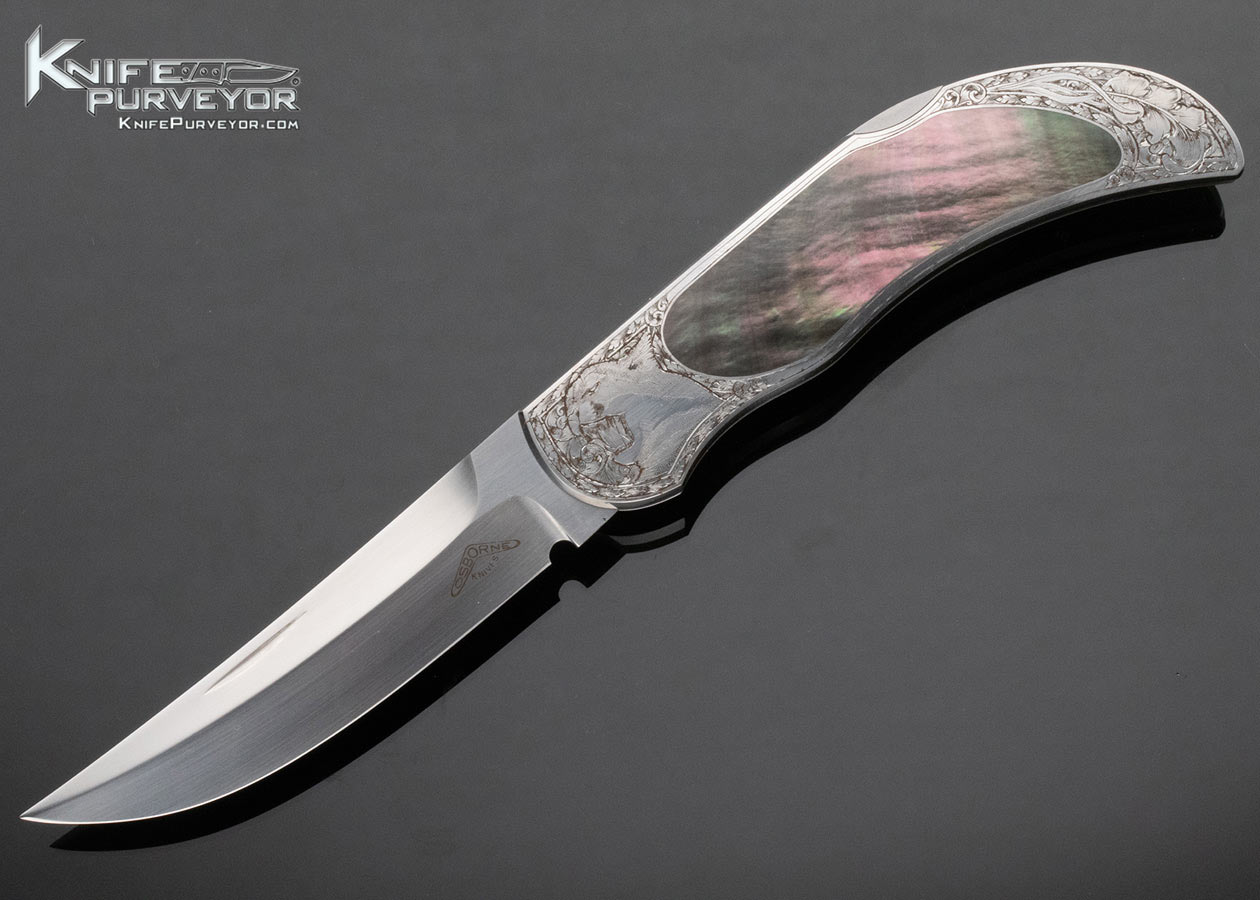 Warren Osborne Custom Knife Chris Meyer Engraved Black Lip Persian Lockback 15230