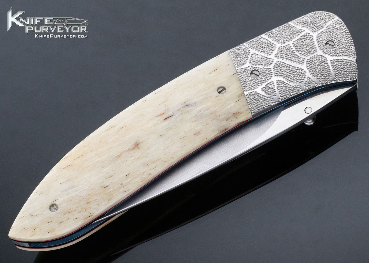 Andre Thorburn Custom Knife Sandvic and Giraffe Bone Linerlock - Image 4