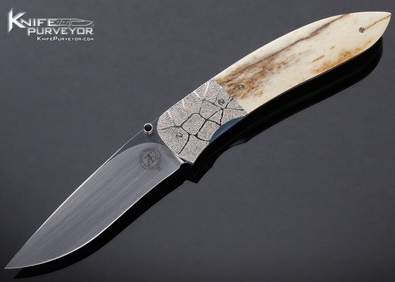 Andre Thornburn Custom Knife Sandvic and Giraffe Bone Linerlock 15215