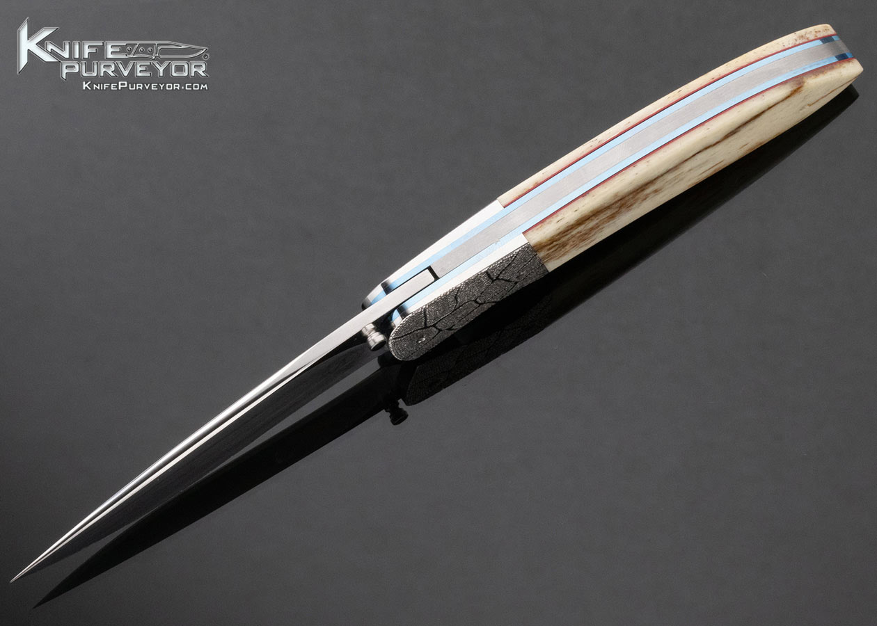 Andre Thorburn Custom Knife Sandvic and Giraffe Bone Linerlock - Image 6