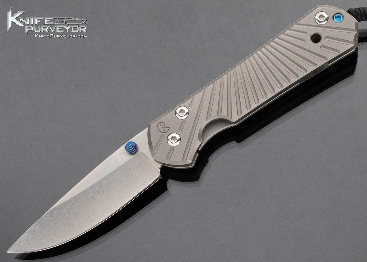 Chris Reeve Custom Knife Small Sebenza 21 Wilson Combat Frame Lock with Blue Screws 15313