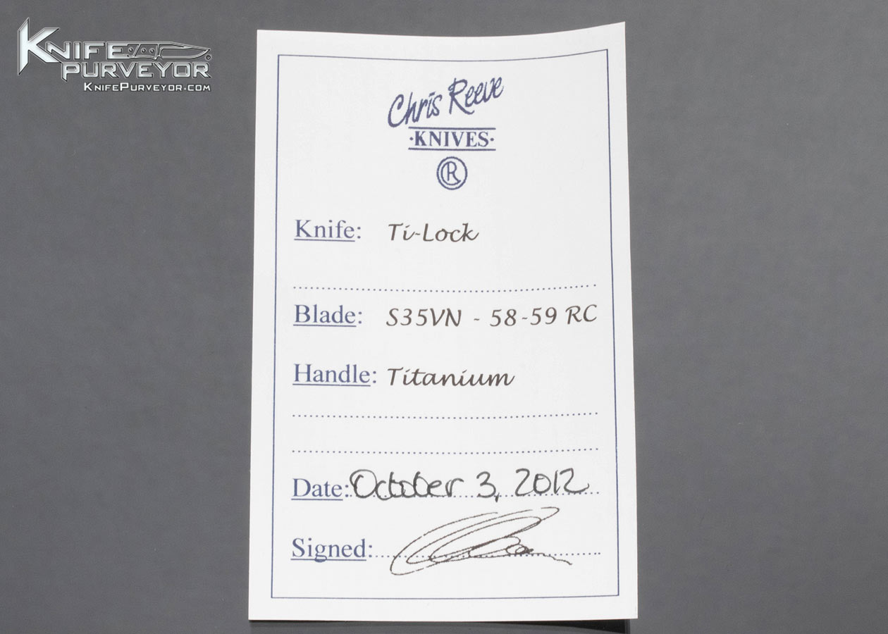 Chris Reeve Custom Knife Titanium Ti-Lock - Image 8