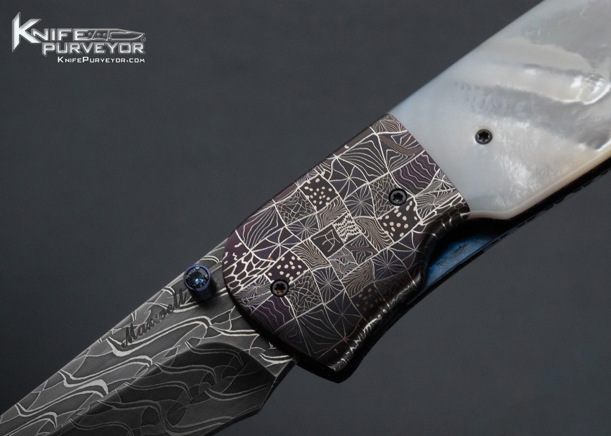 Don Maxwell Custom Knife Robert Eggerling Mosaic Damascus and Mother of Pearl LinerLock 15221