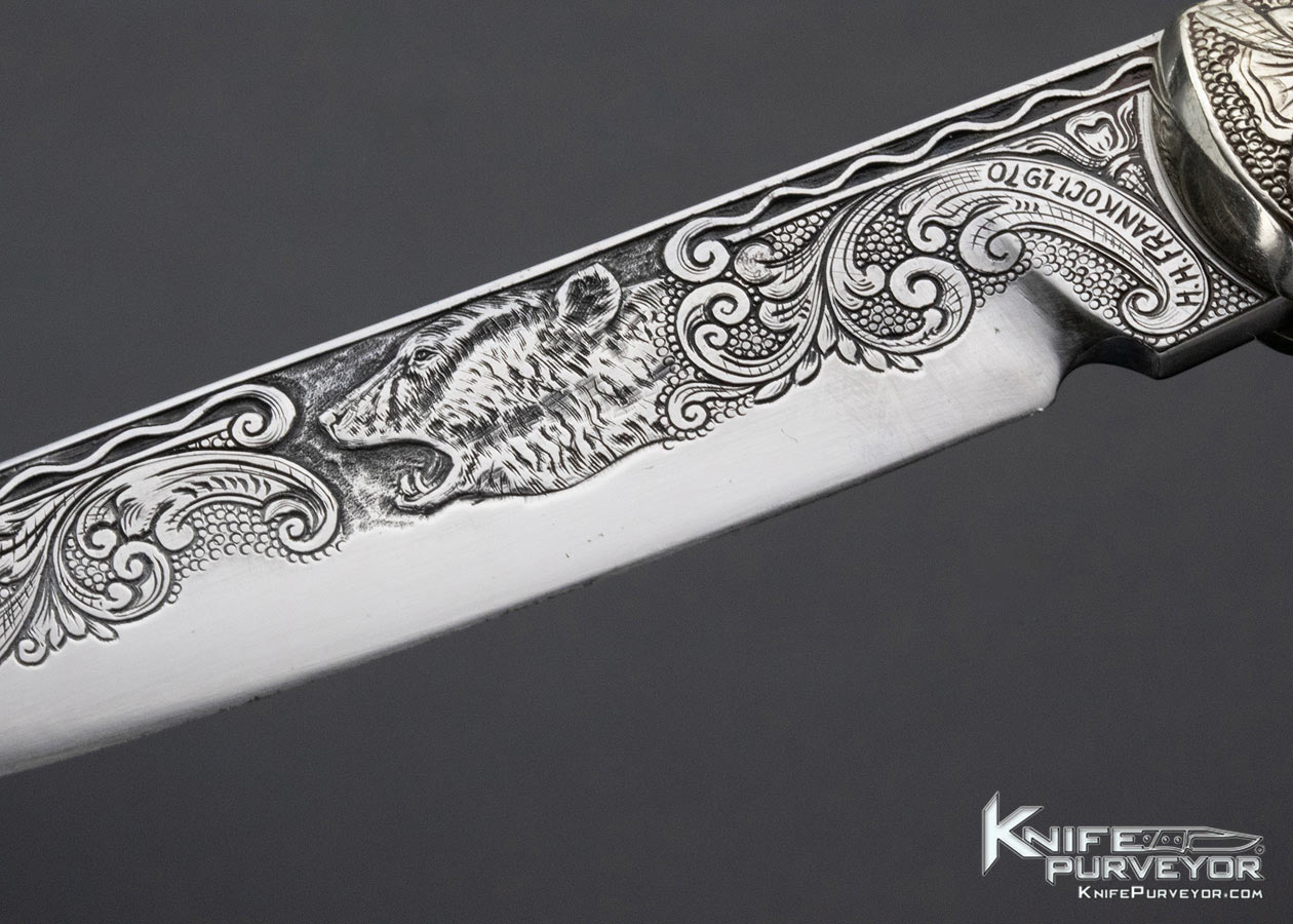 H.H. Frank Custom Knife October 1970 Large Engraved Mammoth Lockback - Image 5