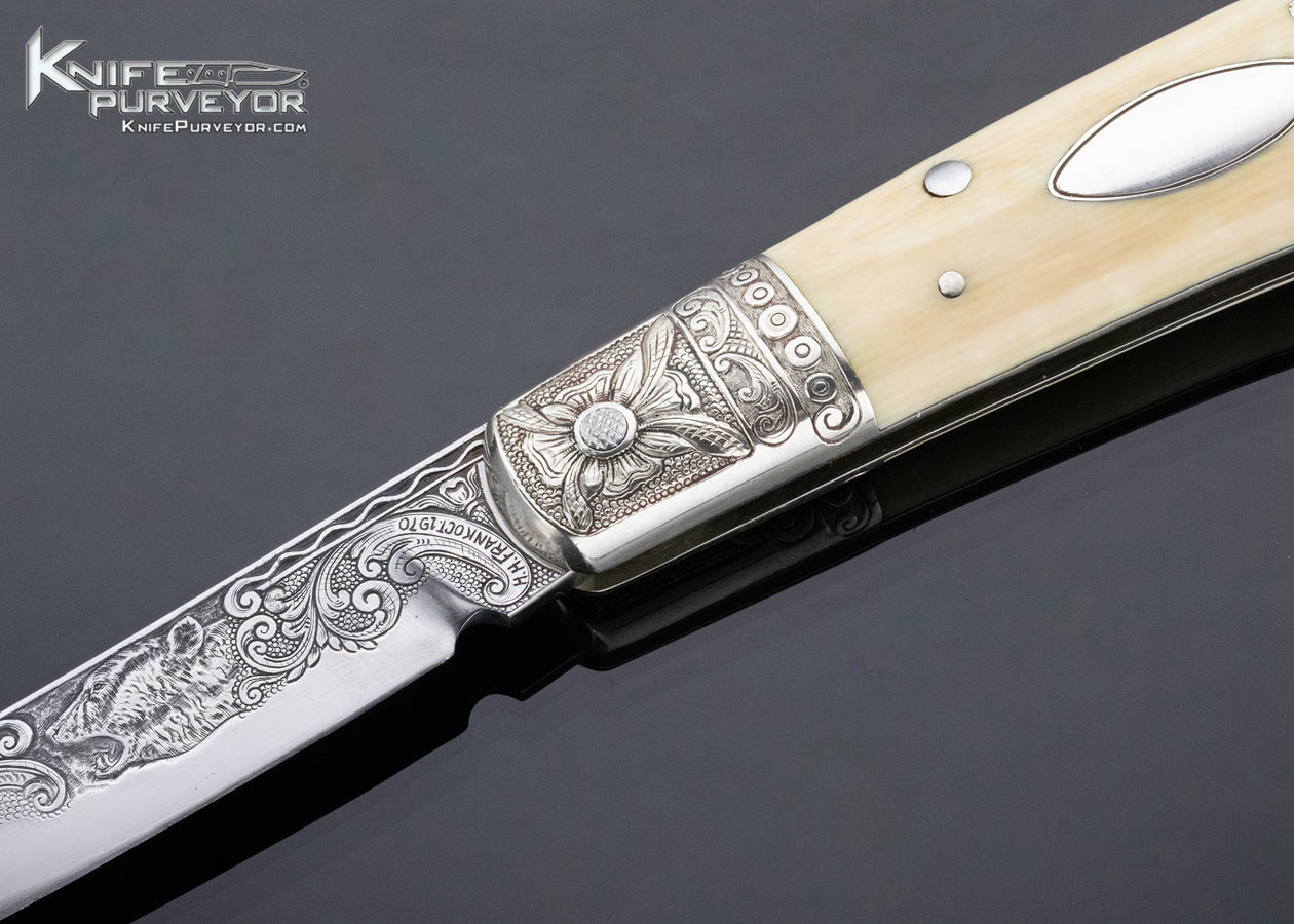 H.H. Frank Custom Knife October 1970 Large Engraved Mammoth Lockback - Image 2