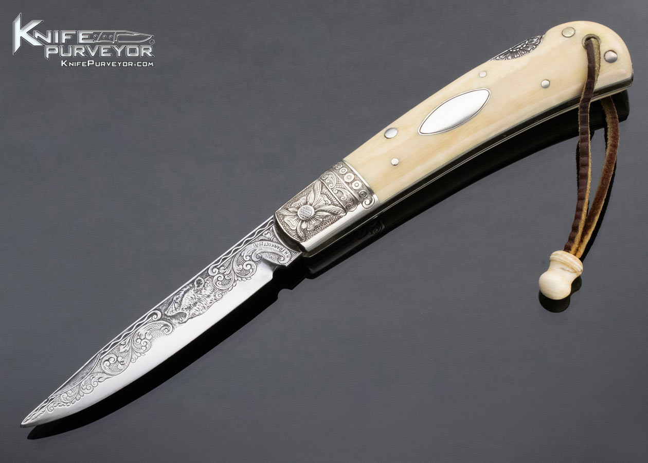 H.H. Frank Custom Knife October 1970 Large Engraved Mammoth Lockback 14438