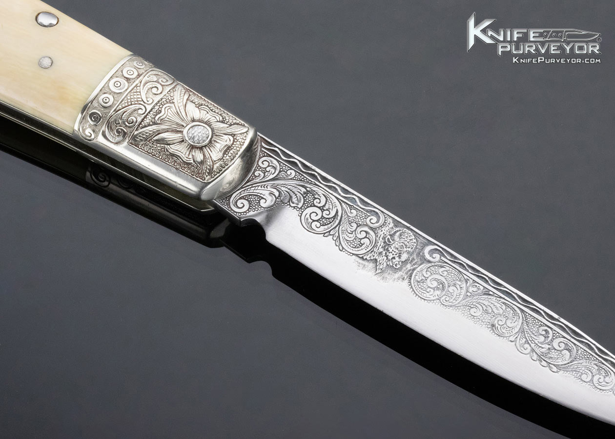 H.H. Frank Custom Knife October 1970 Large Engraved Mammoth Lockback - Image 4