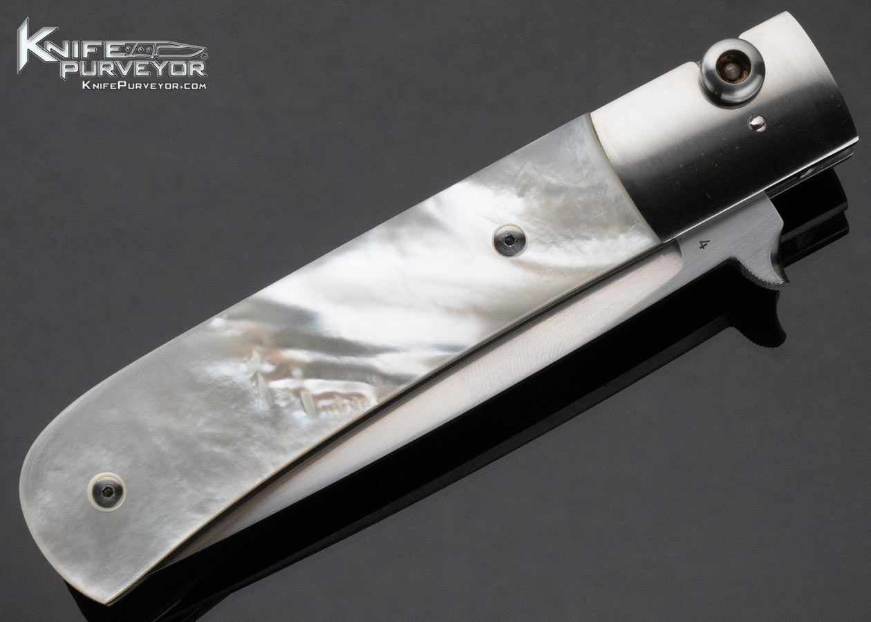 Paul Fox Custom Knife Mother of Pearl Toggle Lock - Image 4