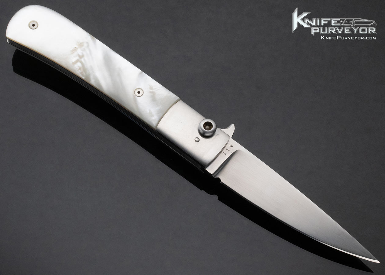 Paul Fox Custom Knife Mother of Pearl Toggle Lock - Image 3