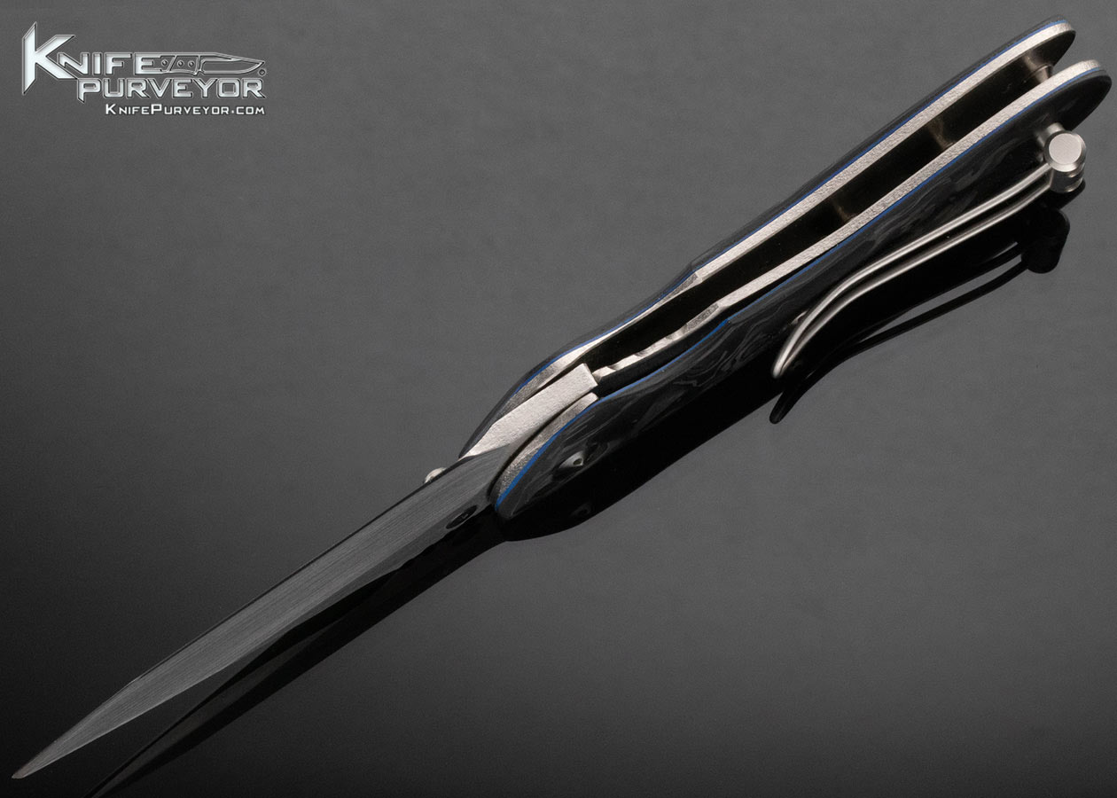 Allen Elishewitz Custom Knife Marble Carbon Fiber Linerlock - Image 5