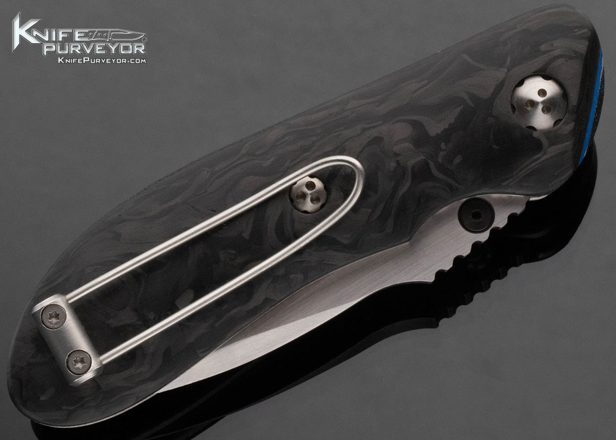 Allen Elishewitz Custom Knife Marble Carbon Fiber Linerlock - Image 4