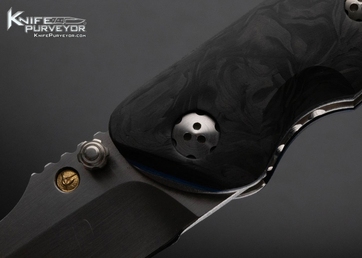 Allen Elishewitz Custom Knife Marble Carbon Fiber Linerlock - Image 2