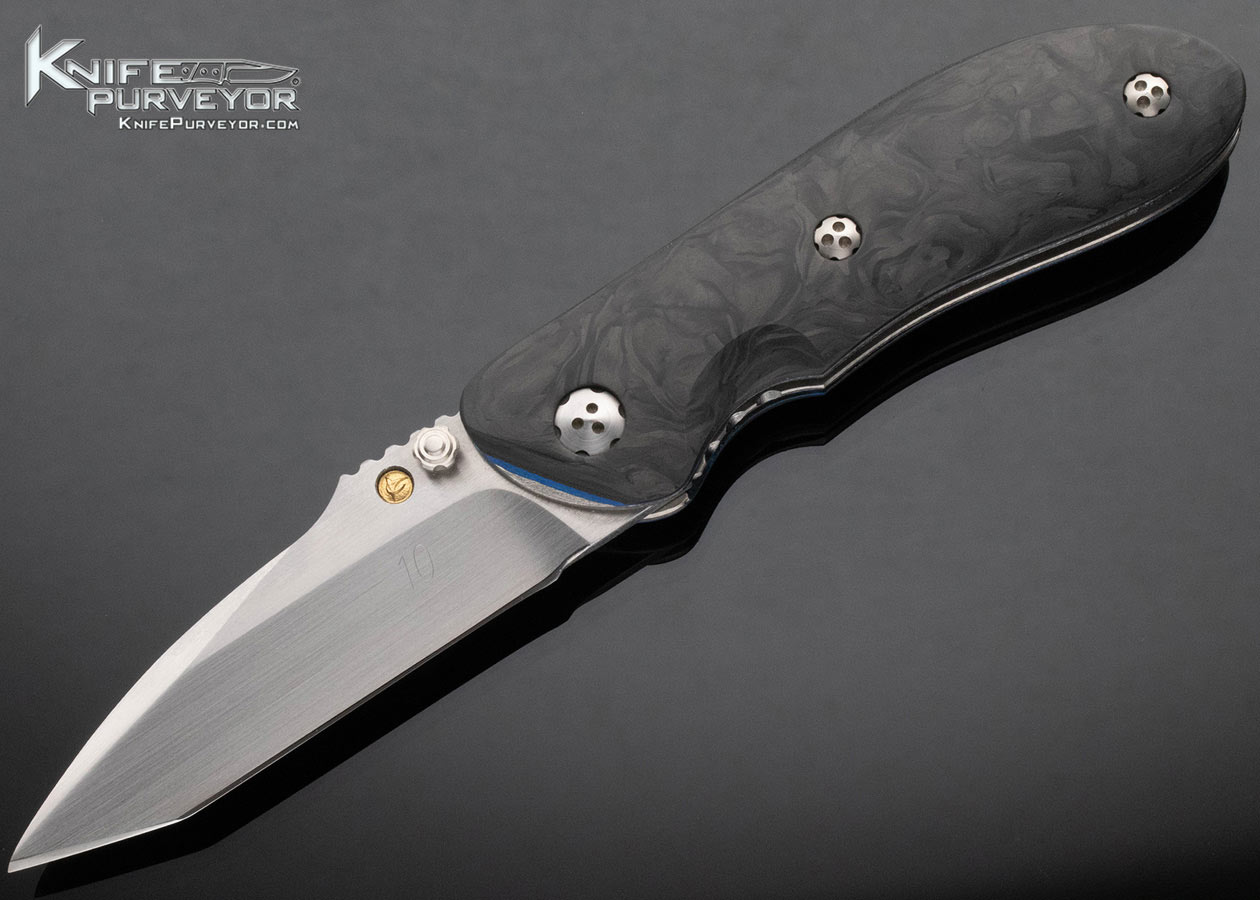 Allen Elishewitz Custom Knife Marble Carbon Fiber Linerlock 15397