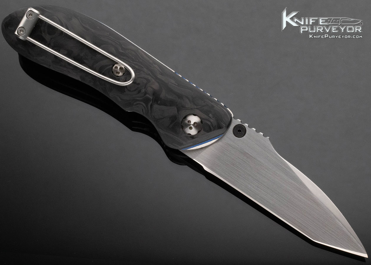 Allen Elishewitz Custom Knife Marble Carbon Fiber Linerlock 15397