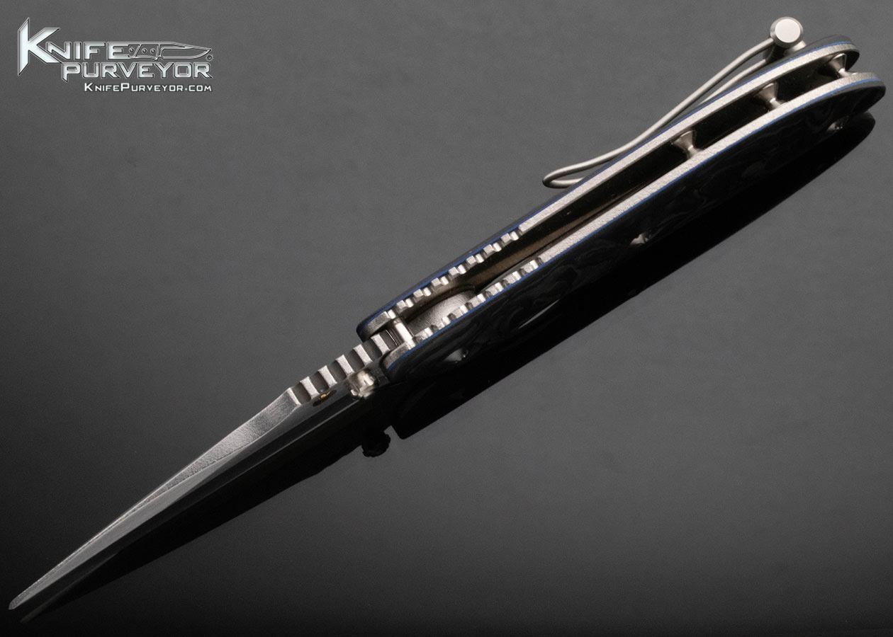 Allen Elishewitz Custom Knife Marble Carbon Fiber Linerlock - Image 6