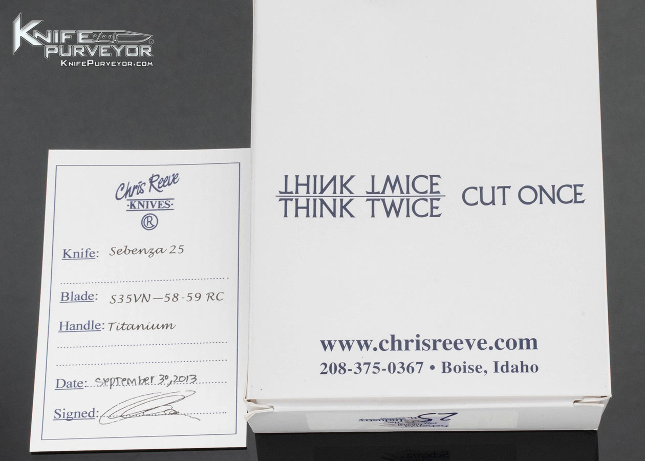 Chris Reeve Custom Knife 25th Anniversary Titanium Sebenza 25 Frame Lock - Image 8