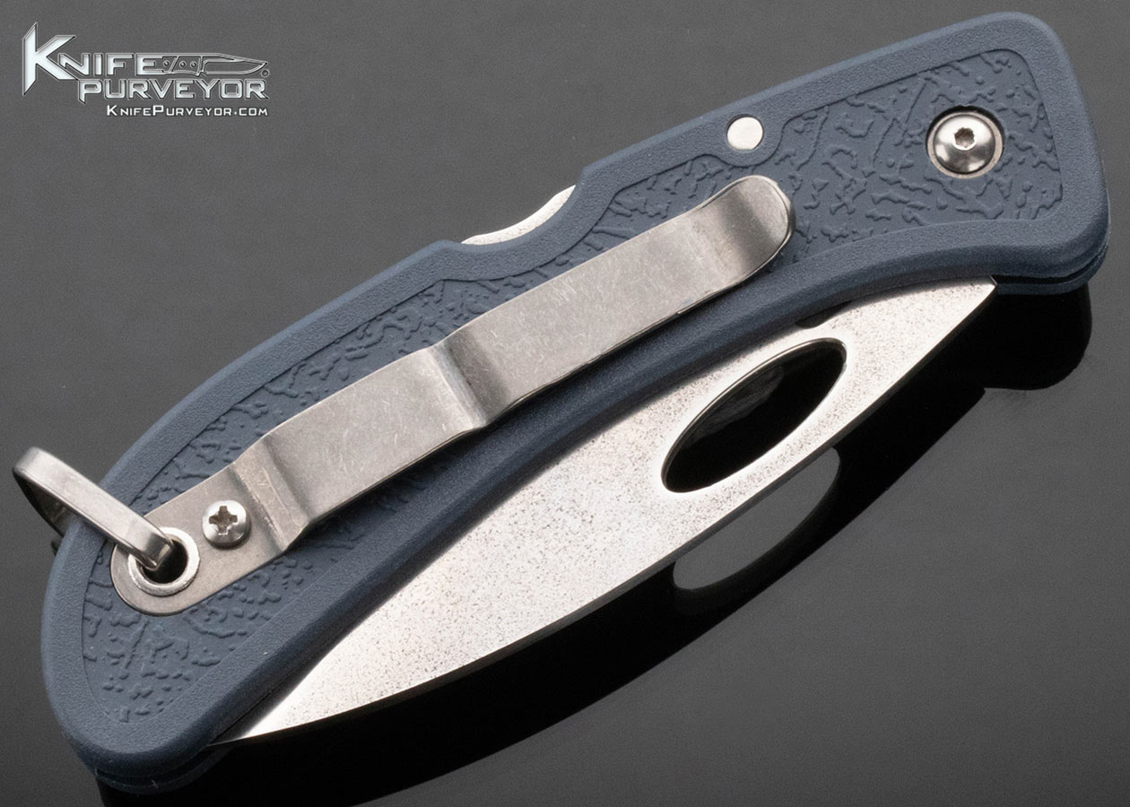David Boye Custom Knife Denim Blue Cobalt Lockback with Marlin Spike - Image 5