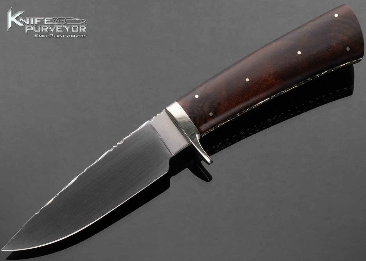 Larry Fuegen Custom Knife Desert Ironwood Forged Hunter with Hand Tooled Leather Sheath 15292