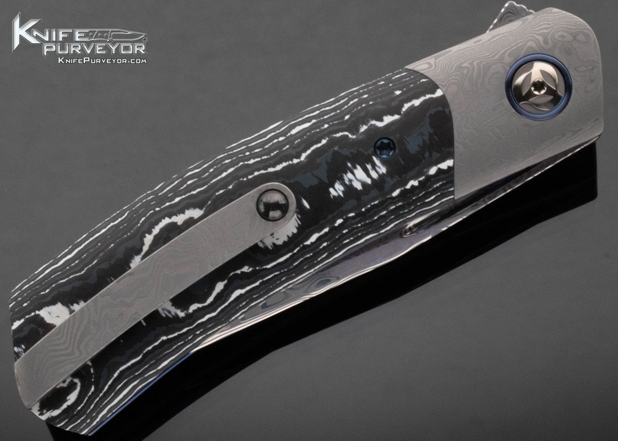 Roman Zelenko Custom Knife Damasteel Clip and Backspacer Liner