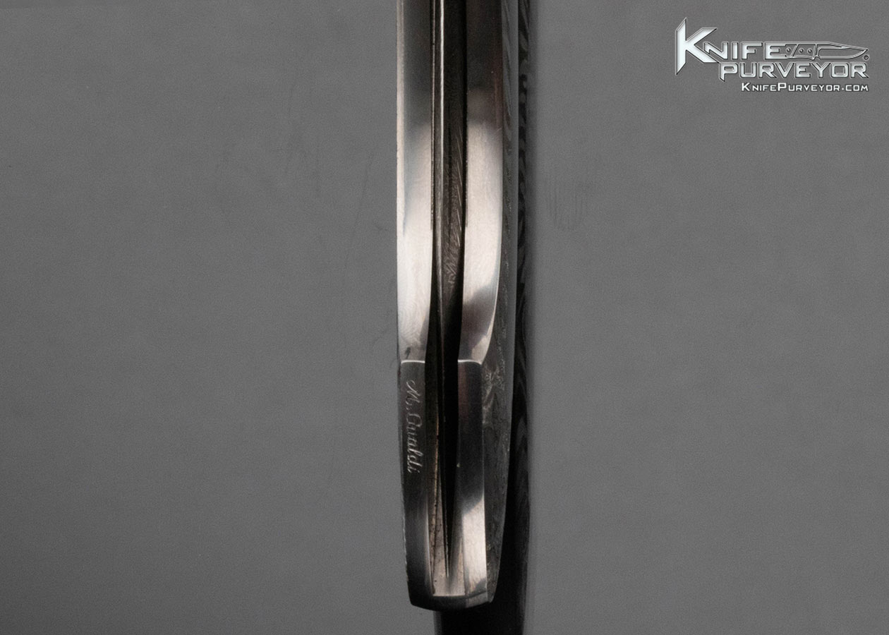 Tom Overeynder Custom Knife Manuela Gualdi Engraved Black Jade and Damascus - Image 7
