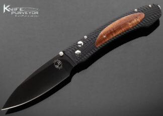 William Henry Custom Knife Black Aluminum Frame Button Lock 15299