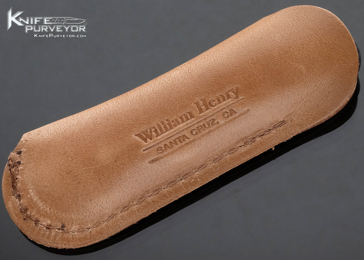 William Henry Custom Knife Carbon Fiber Linerlock with Leather Pouch - Image 8