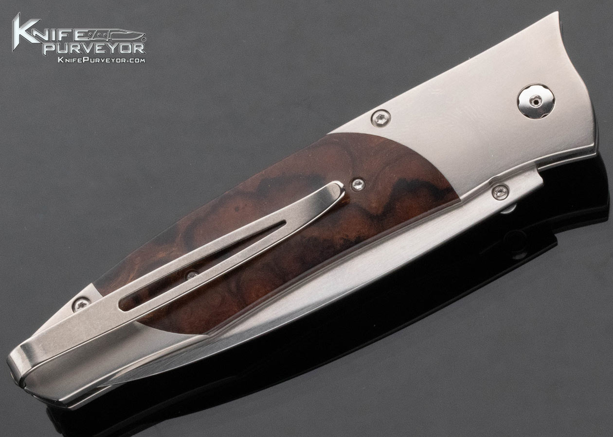 William Henry Custom Knife GenTac G30 1 Button Lock Folder with Koa Wood - Image 4