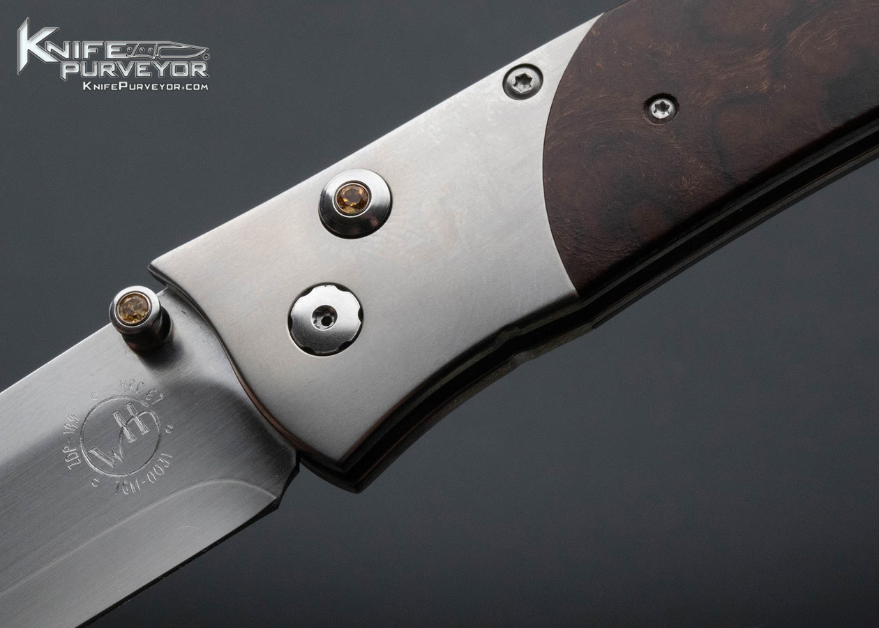 William Henry Custom Knife GenTac G30 1 Button Lock Folder with Koa Wood - Image 2