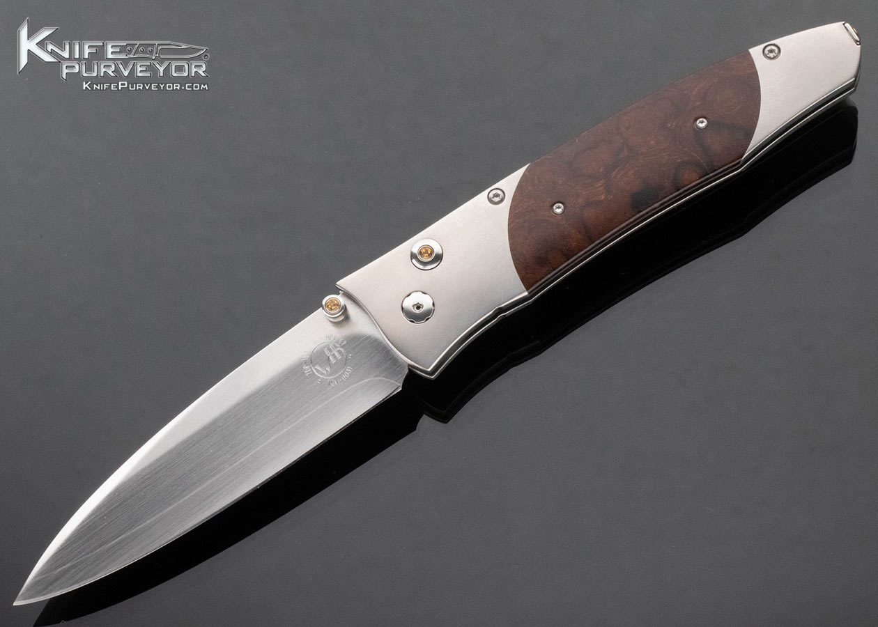 William Henry Custom Knife GenTac G30 1 Button Lock Folder with Koa Wood 15302