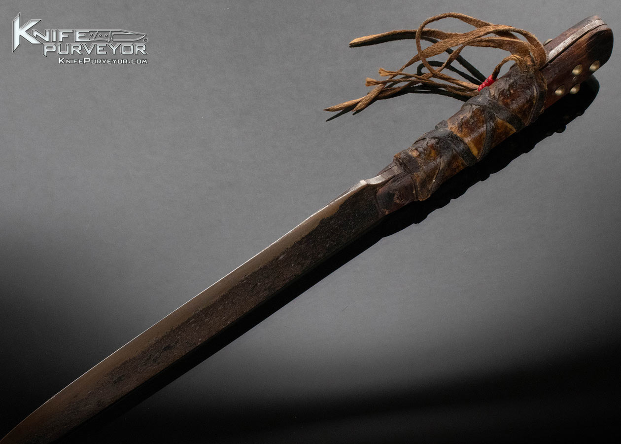 Don E. Bruton Forged Steel Studded Wood Wrapped in Leather 15493