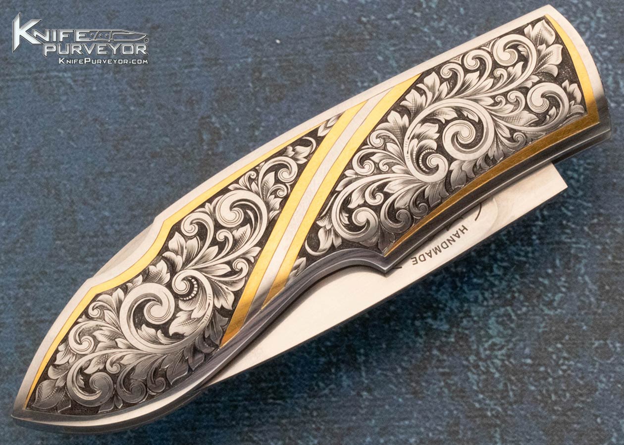 Dr. Fred Carter Custom Knife Sole Authorship Engraved Lockback with 24Kt Gold Inlays - Image 3