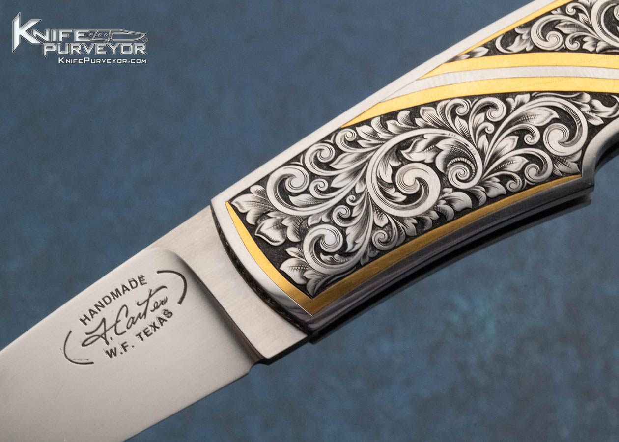 Dr. Fred Carter Custom Knife Sole Authorship Engraved Lockback with 24Kt Gold Inlays - Image 2