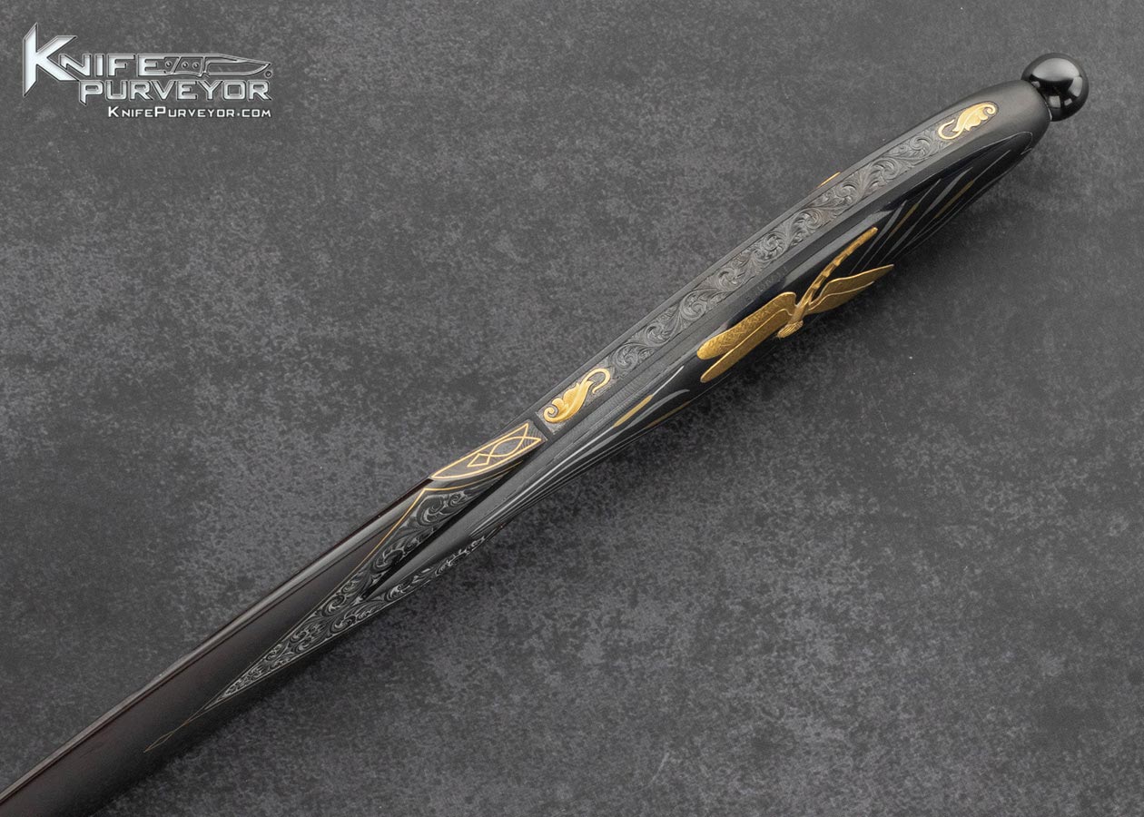 Dr. Fred Carter Custom Knives Sole Authorship Engraved 2007 AKI Dragonfly Dagger - Image 4