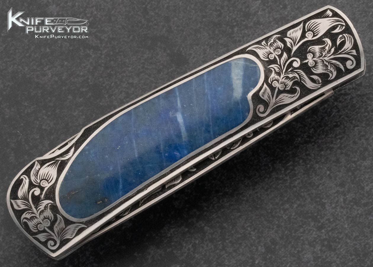 Eldon Peterson Custom Knife Lapis Lazuli Interframe Engraved by Tony Lageose - Image 4