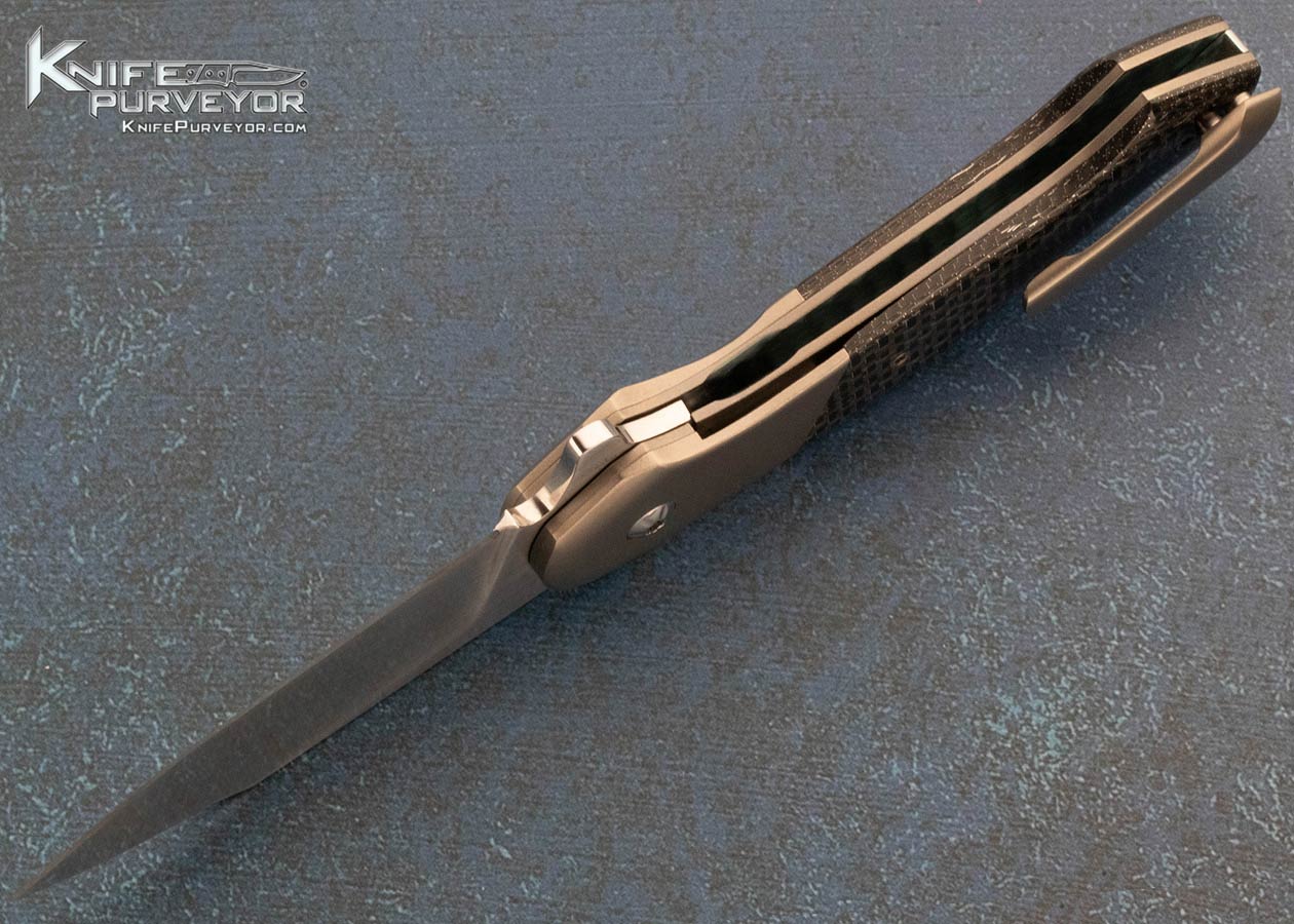 Eric Demongivert Custom Knife Carbon Fiber Titan Linerlock Flipper 15479