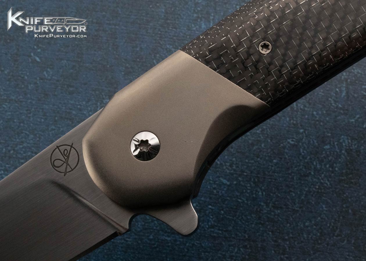 Eric Demongivert Custom Knife Carbon Fiber Titan Linerlock Flipper - Image 2