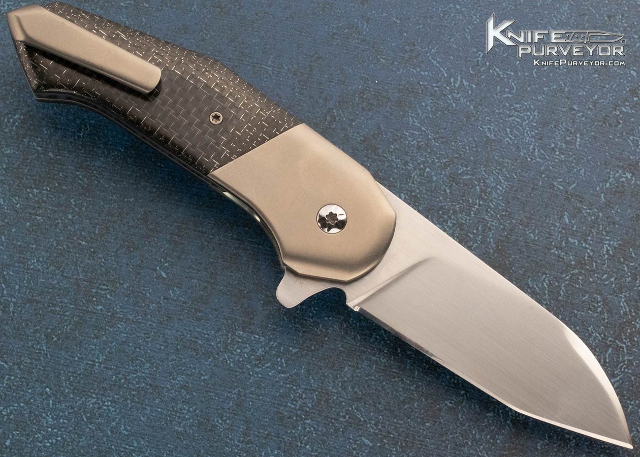 Eric Demongivert Custom Knife Carbon Fiber Titan Linerlock Flipper - Image 3