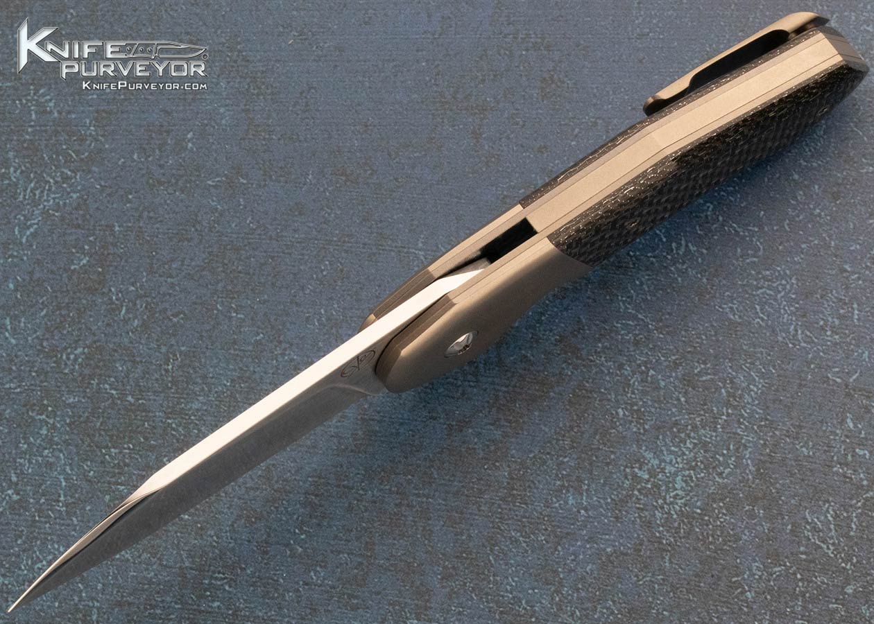 Eric Demongivert Custom Knife Carbon Fiber Titan Linerlock Flipper - Image 5
