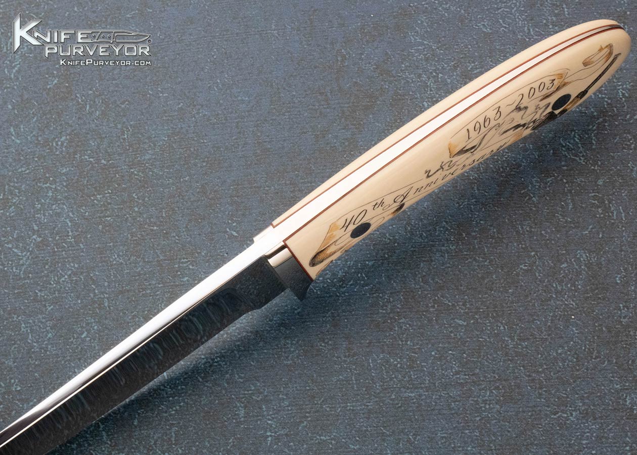 George Herron Custom Knife Scrimshawed by Sandra Brady Mammoth 40th Anniversary Knife - Image 5