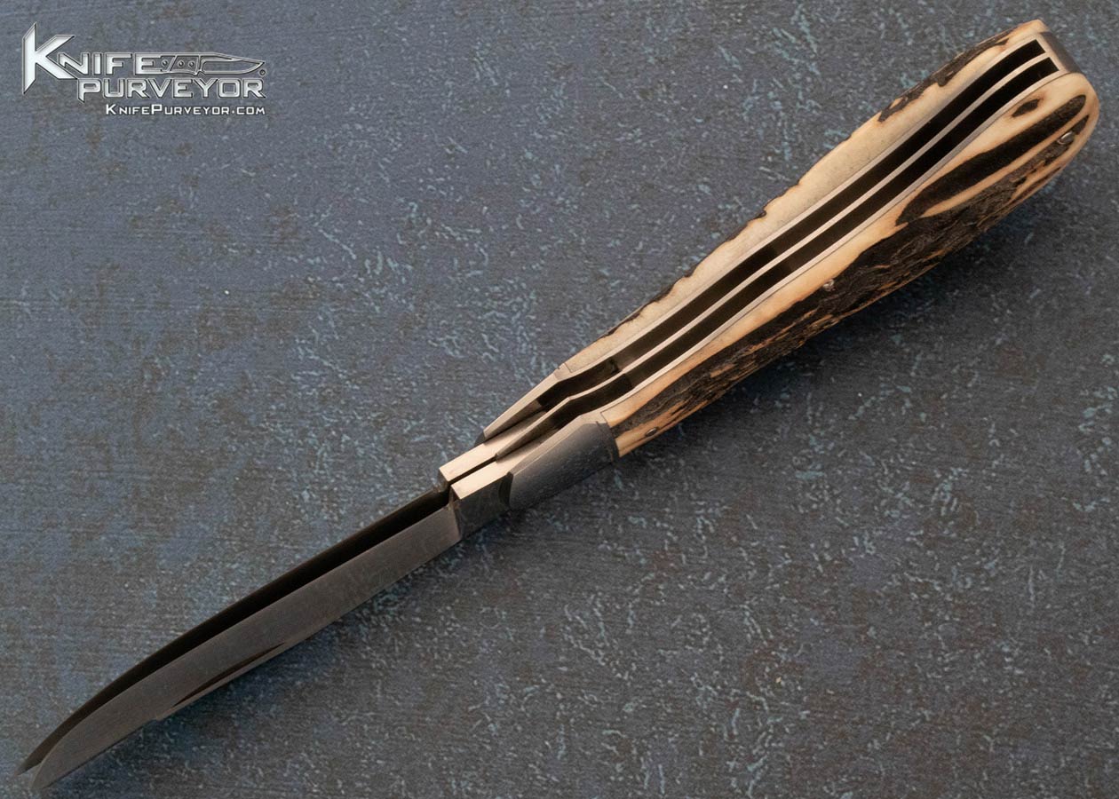 Joel Chamblin Custom Knife 2 Blade Stag Slip Joint - Image 6