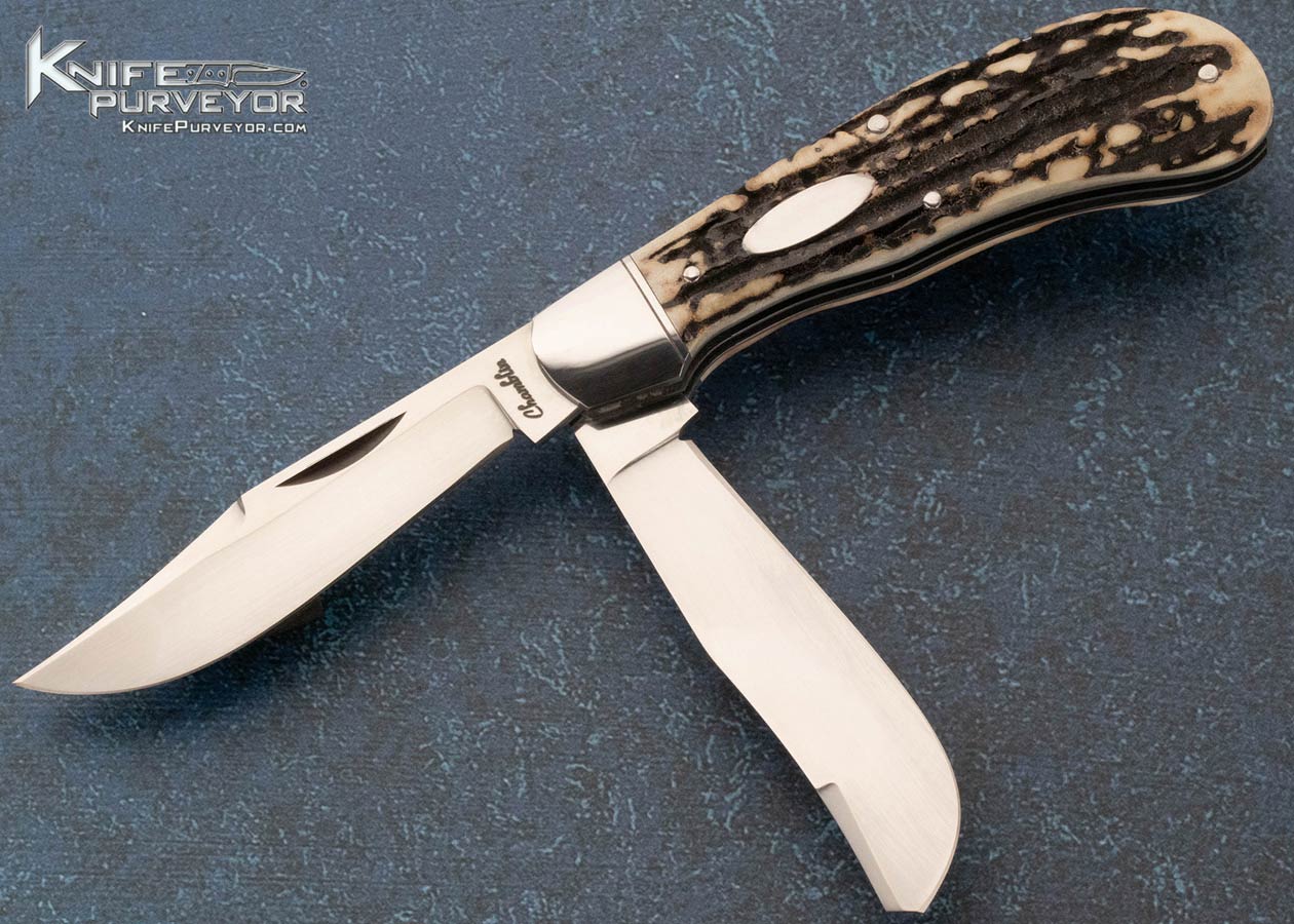 Joel Chamblin Custom Knife 2 Blade Stag Slip Joint 15504