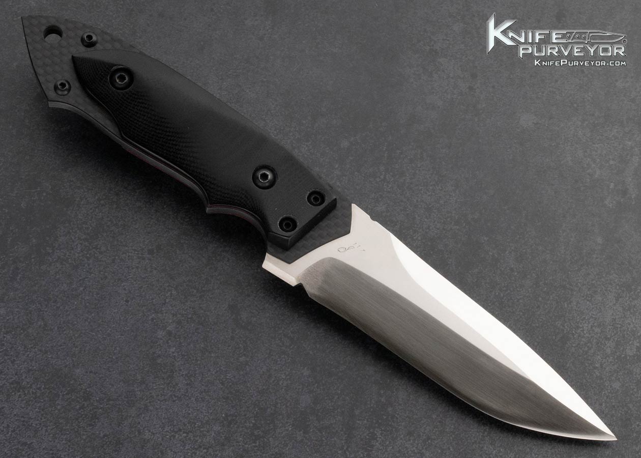 Kazutoshi-Tanabe-Custom-Knife-Custom-fighter-blade-SLD-steel-blade-black-G10-carbon-fiber-scales-